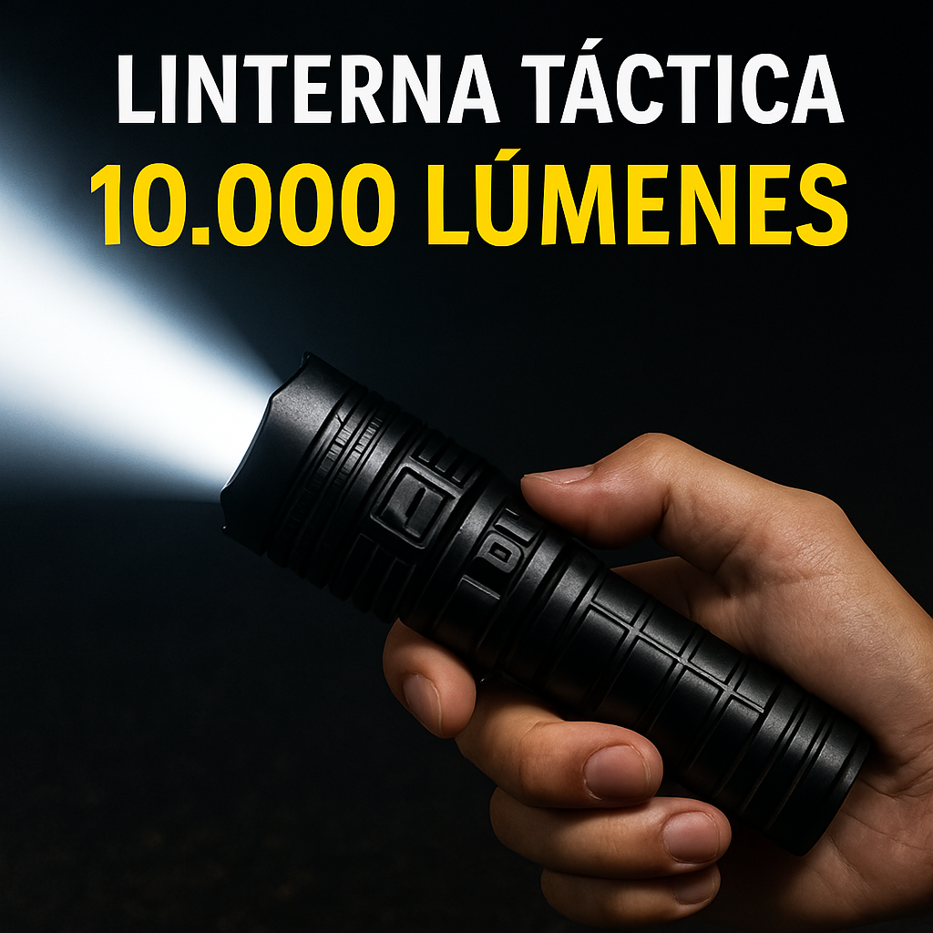 LINTERNA TÁCTICA 10.000 LUMENS